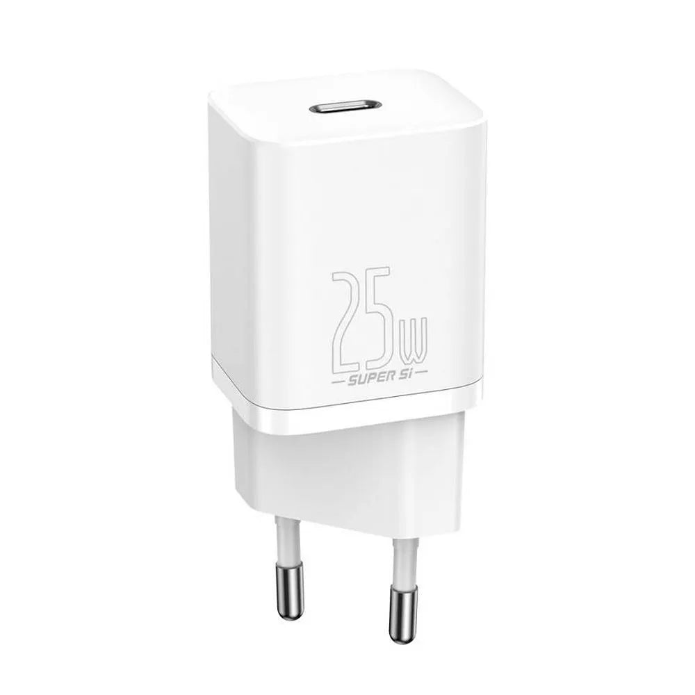 BASEUS zidni punjač tipa C Quick Charger 1C PD 25W bijeli CCSP020102/CCCJG25CE