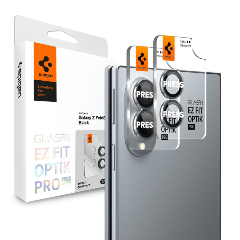 Spigen GlastR EZ FIT Optik Pro HD zaštita za leće kamere (2kom.) za Samsung Galaxy Z Fold8 crna AGL11944