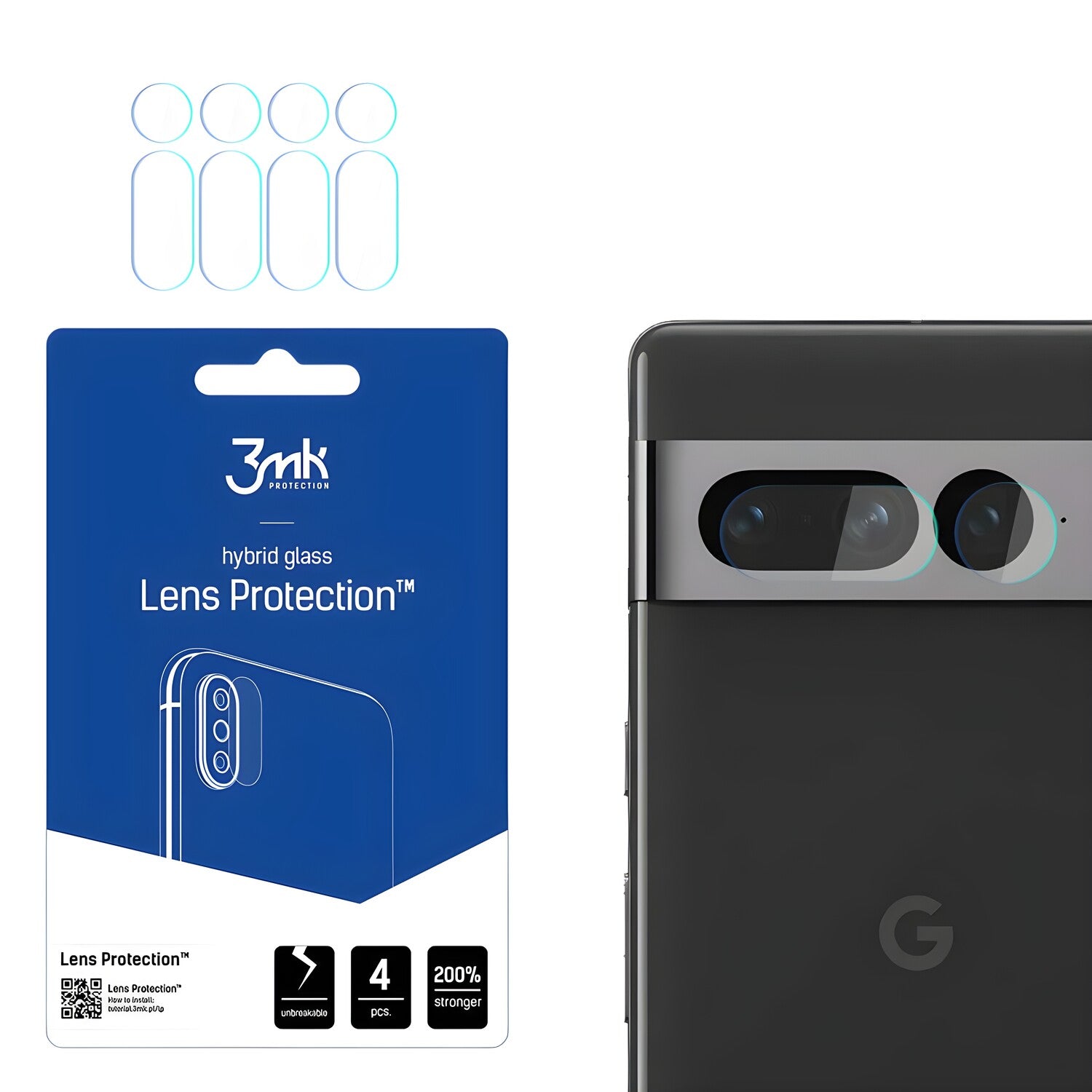 4x Staklo za kameru 3mk za Google Pixel 7 Pro - Prozirna KP22737