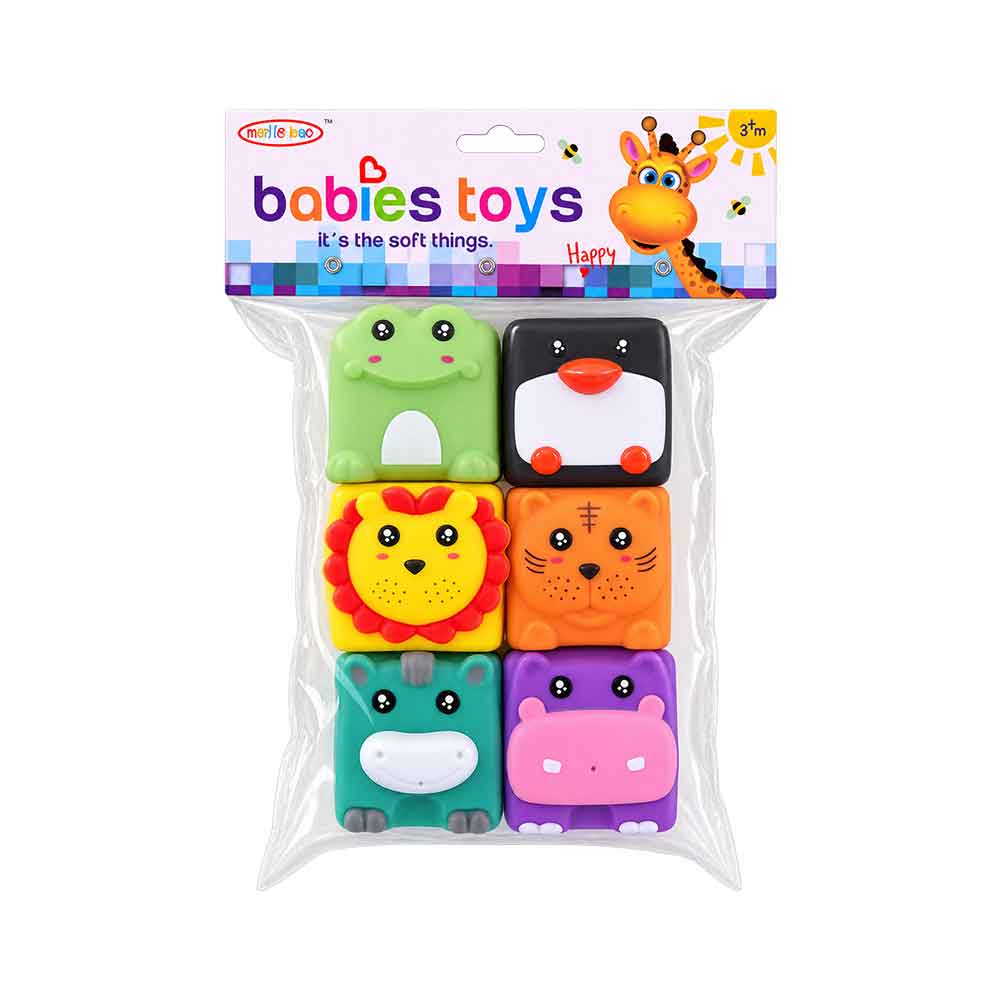 Baby gumene kocke Animals 6/1 – mekane kocke sa životinjama Model 02