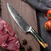 Damaskasti kuhinjski nož HA-14030 - Zelena KP14030