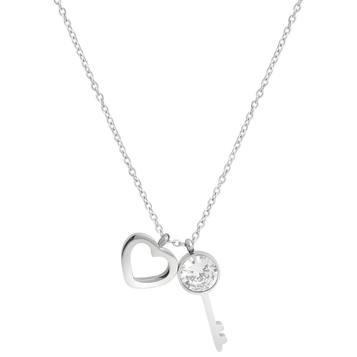 Ogrlica Heart Key - Srebrna