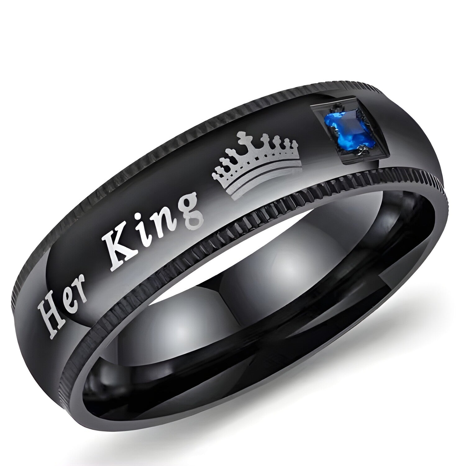 Prsten Her King - Crna / 52mm KP31776