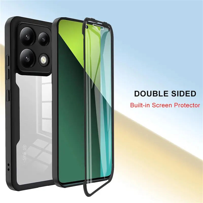 Techsuit – ColorVerse 360 Series obojestranska zaščitna maska za Xiaomi Redmi Note 13 Pro 5G / Poco X6 – črna