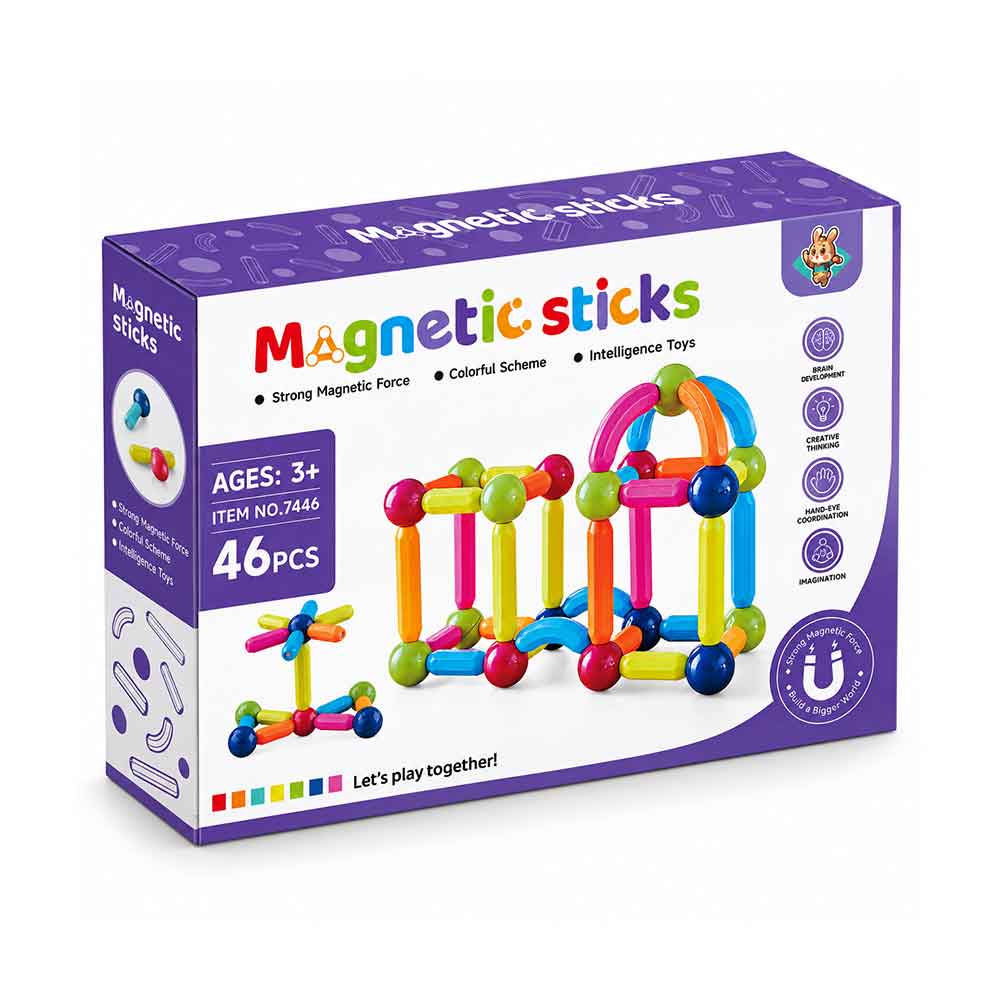 Igra Magneta Magnetic Sticks – magnetni štapići za slaganje, 46 dijelova