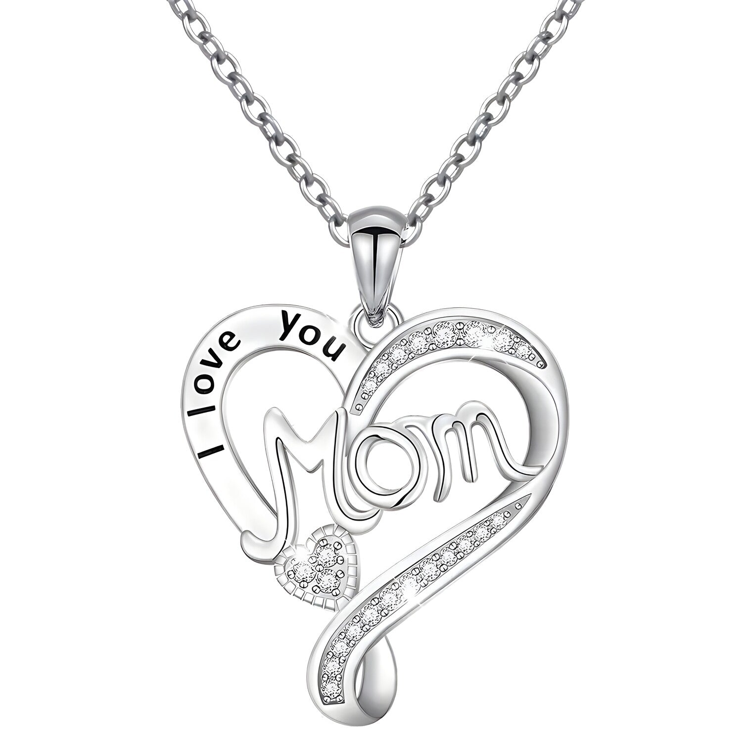 Ogrlica I Love You Mom - Srebrna KP28755