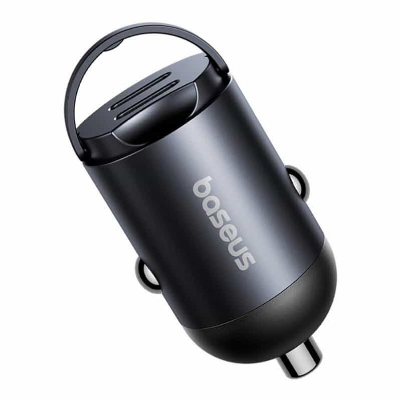 Avto polnilec Baseus Tiny Star 30W 3A 2 x USB-C črn