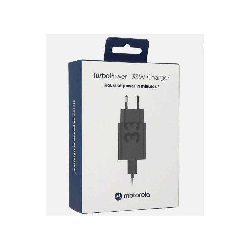 Motorola stenski polnilec 33W 3A 1 x USB-A s kablom USB-C črn PG38C06448