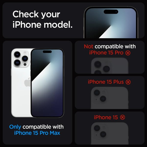 Kaljeno steklo SPIGEN Glas.TR EZ FIT, 2 kosa, za IPHONE 15 PRO MAX, prozorno
