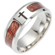 Prsten KR-17399 - Srebrna / Smeđa / 59mm KP17399