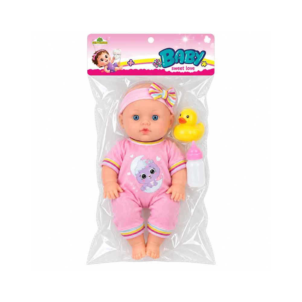Lutka Beba na baterije 34cm sa flašicom i patkicom - Baby Sweet Love - Model 04