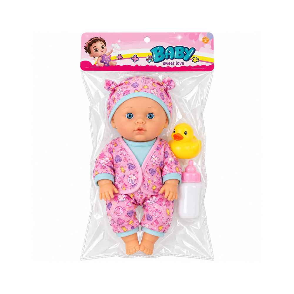 Lutka Beba na baterije 34cm sa flašicom i patkicom - Baby Sweet Love Model 02