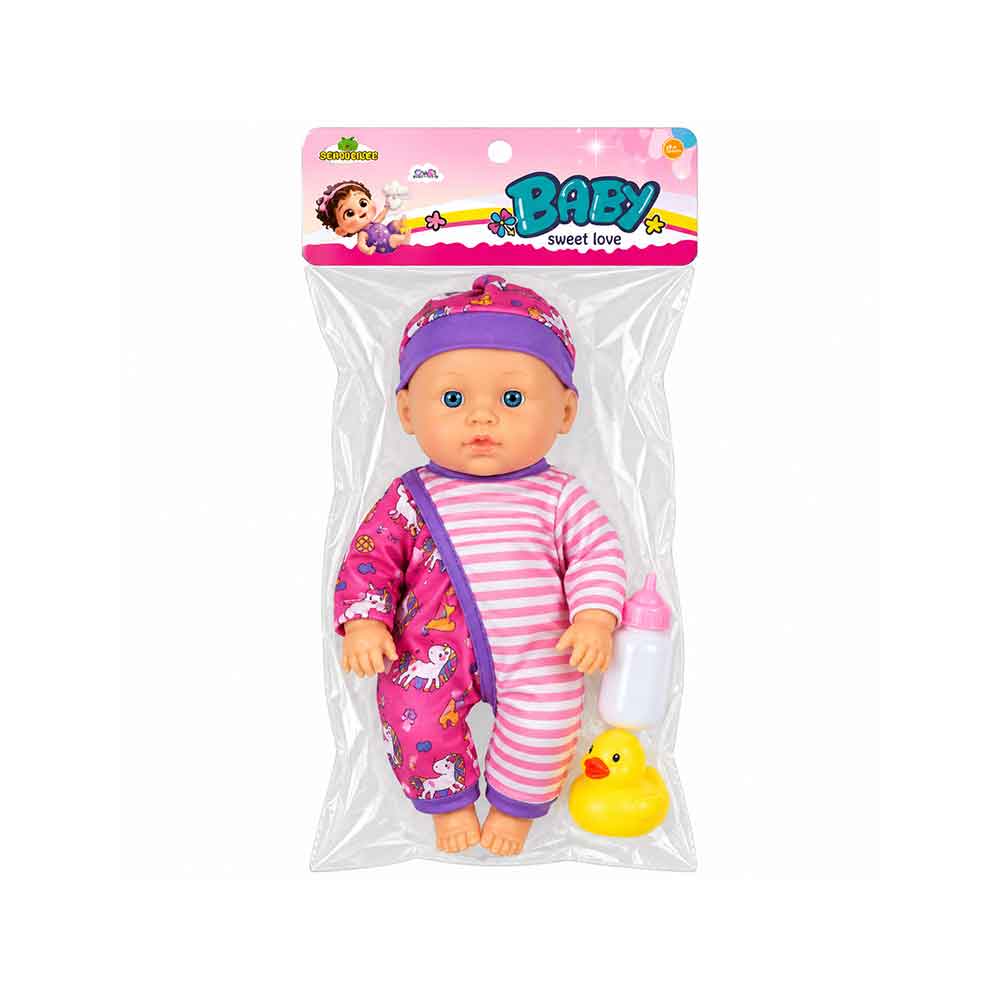 Lutka Beba na baterije 34cm sa flašicom i patkicom - Baby Sweet Love Model 01