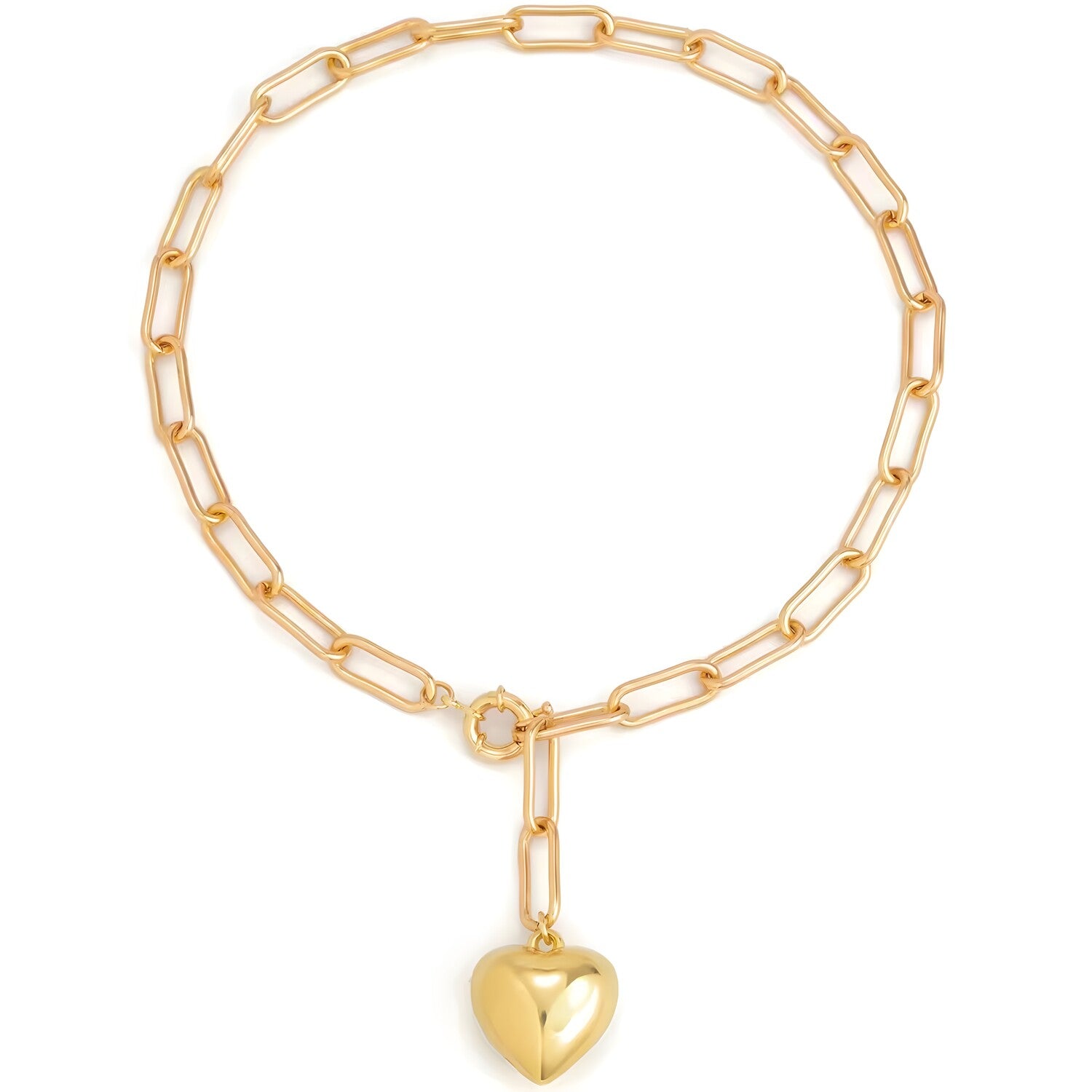 Ogrlica Massive Heart - Zlatna KP32672