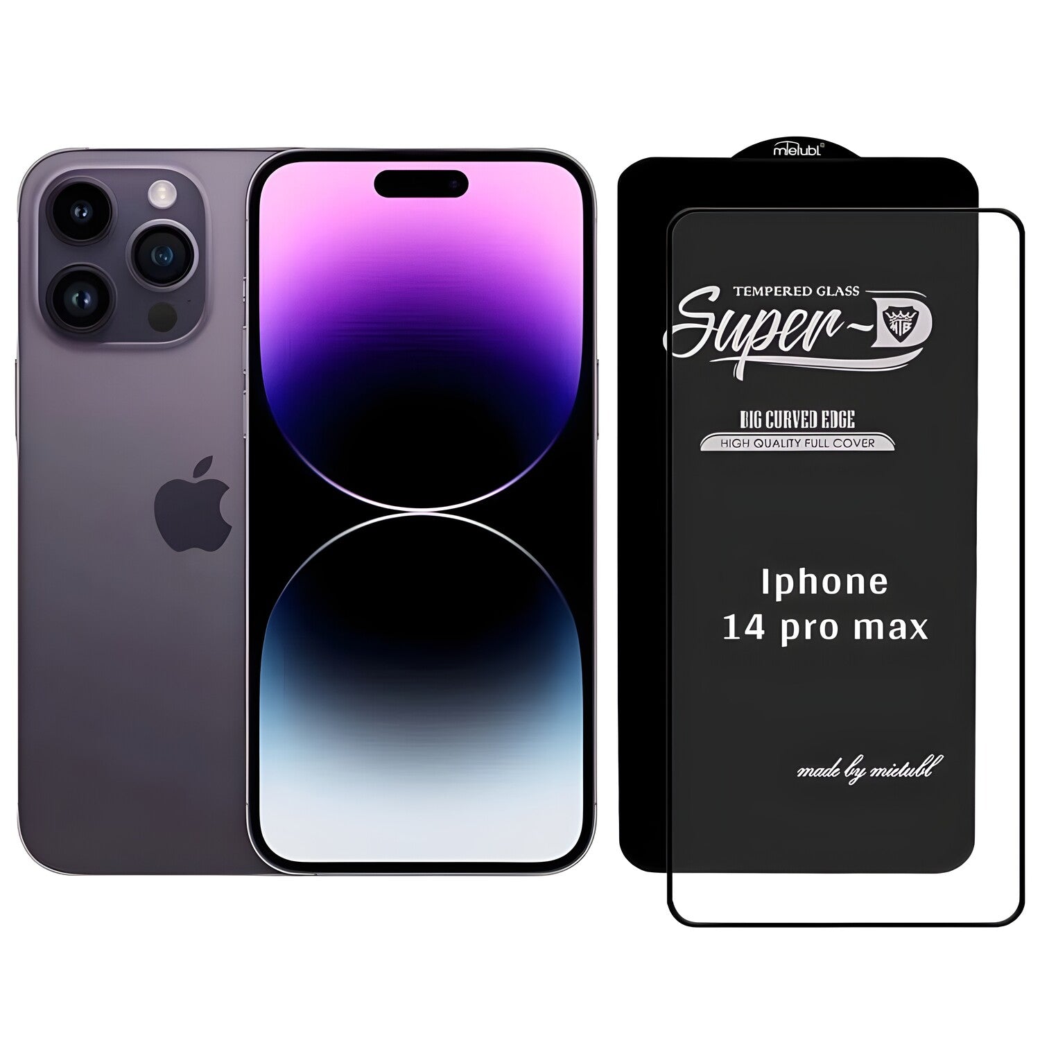 Kaljeno staklo Mietubl Super D za iPhone 14 Pro Max - Crna KP29833