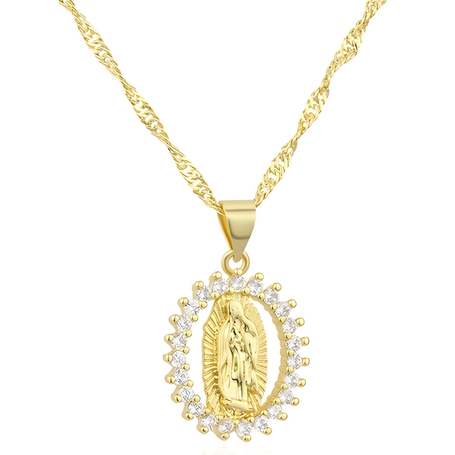 Ogrlica Medaljon Djevica Marija - Zlatna KP21662