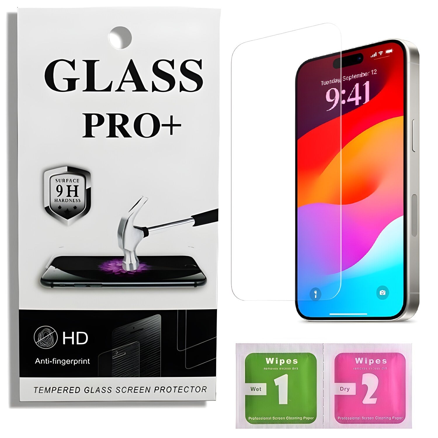 Prémično zaštitno staklo 9D Izmael za Apple iPhone 15 Pro - Prozirna KP33641