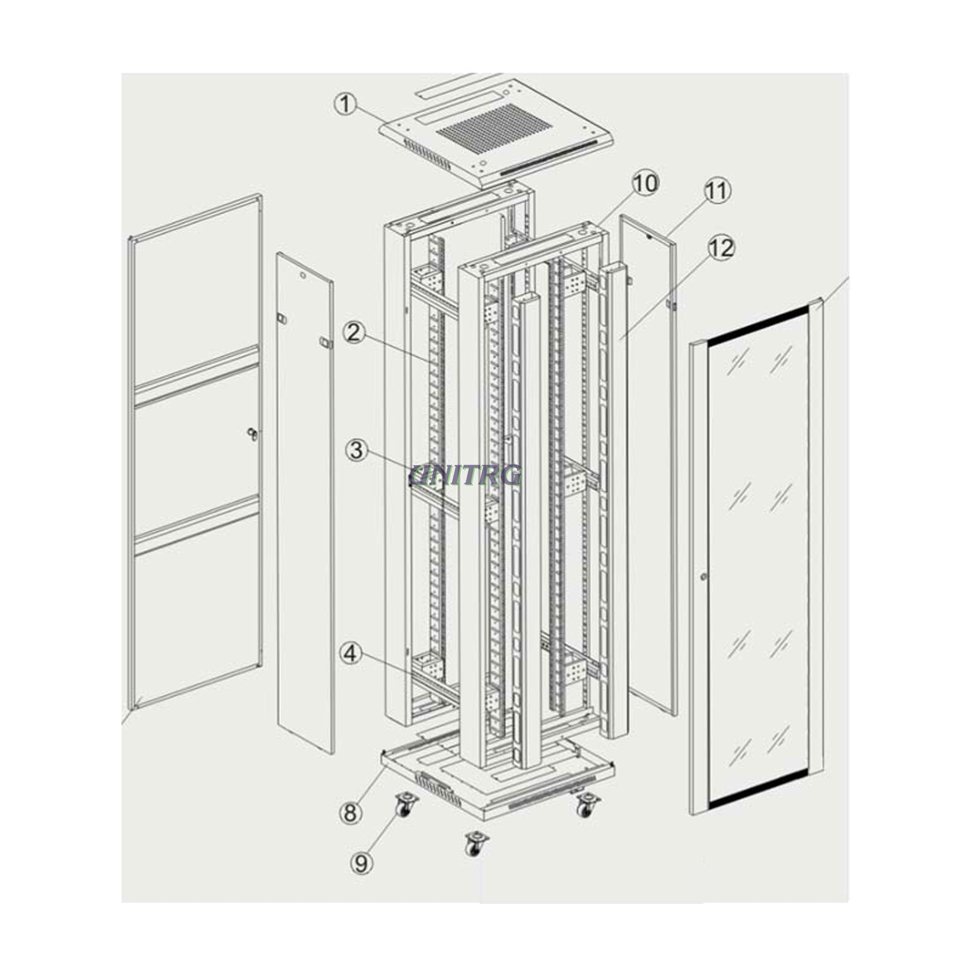 Samostoječa strežniška omara T2 27U 600x1000 G7