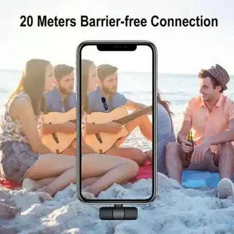Techsuit - (2 kom) Lavalier Bežični mikrofoni - s prijemnikom- Lightning Konektor za iPhone Plug & Play- kopča za ovratnik