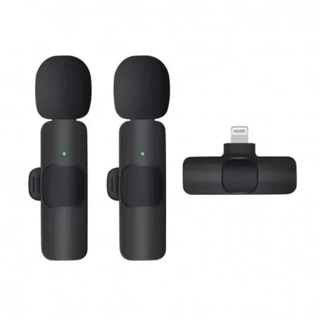 Techsuit - (2 kom) Lavalier Bežični mikrofoni - s prijemnikom- Lightning Konektor za iPhone Plug & Play- kopča za ovratnik