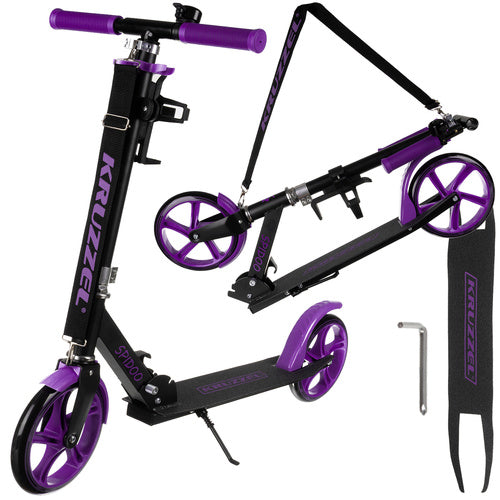 Dječji romobil s velikim kotačima, crno-ljubičasti