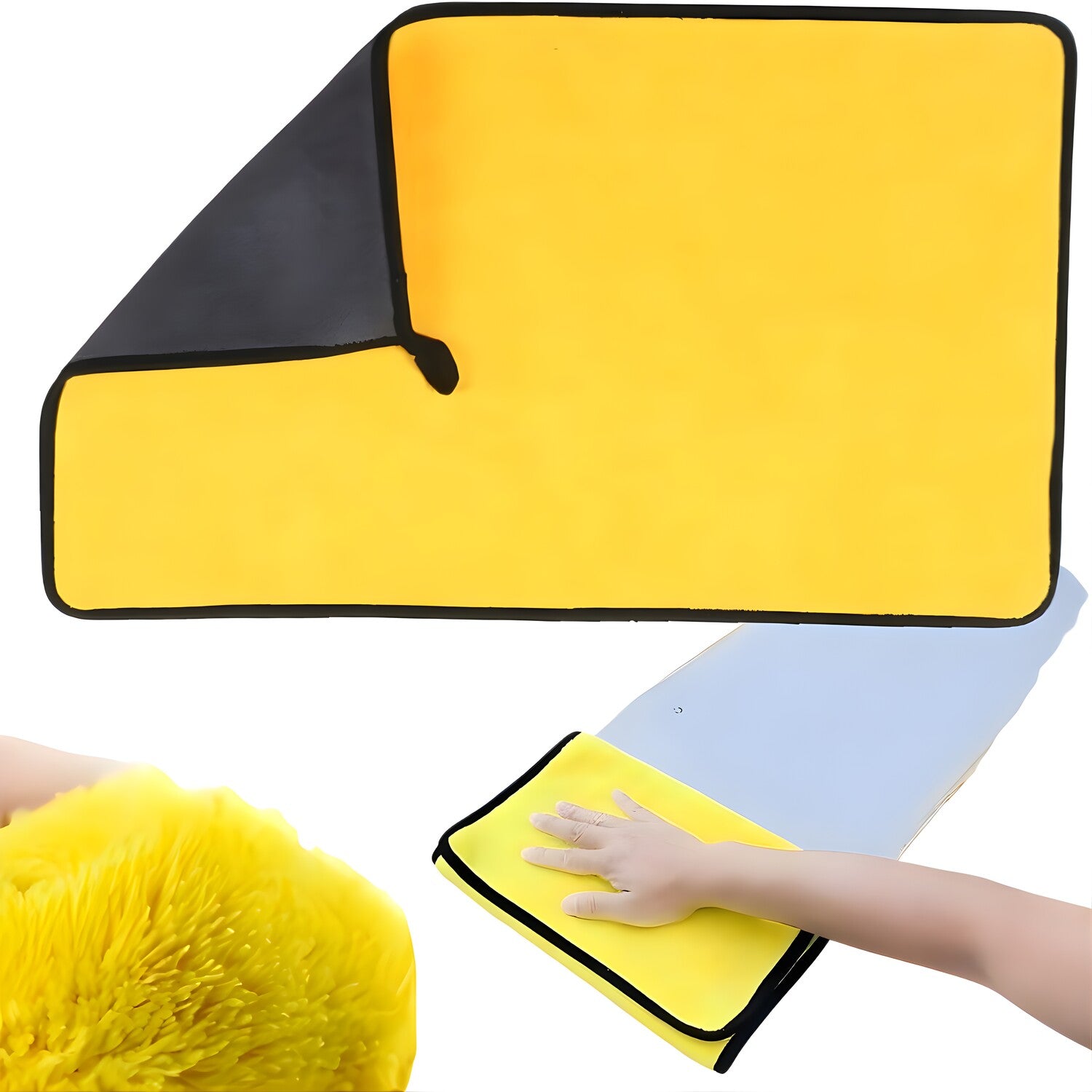 Mikrofiber ručnik za auto (60 cm x 90 cm) - Žuta / Siva KP39103