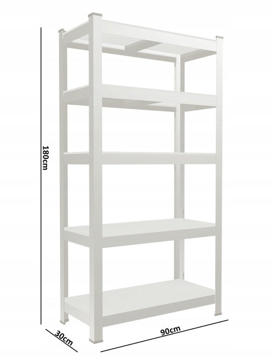 Polica s 5 razina 180 x 90 x 30 cm (nosivost 875 kg) - crna