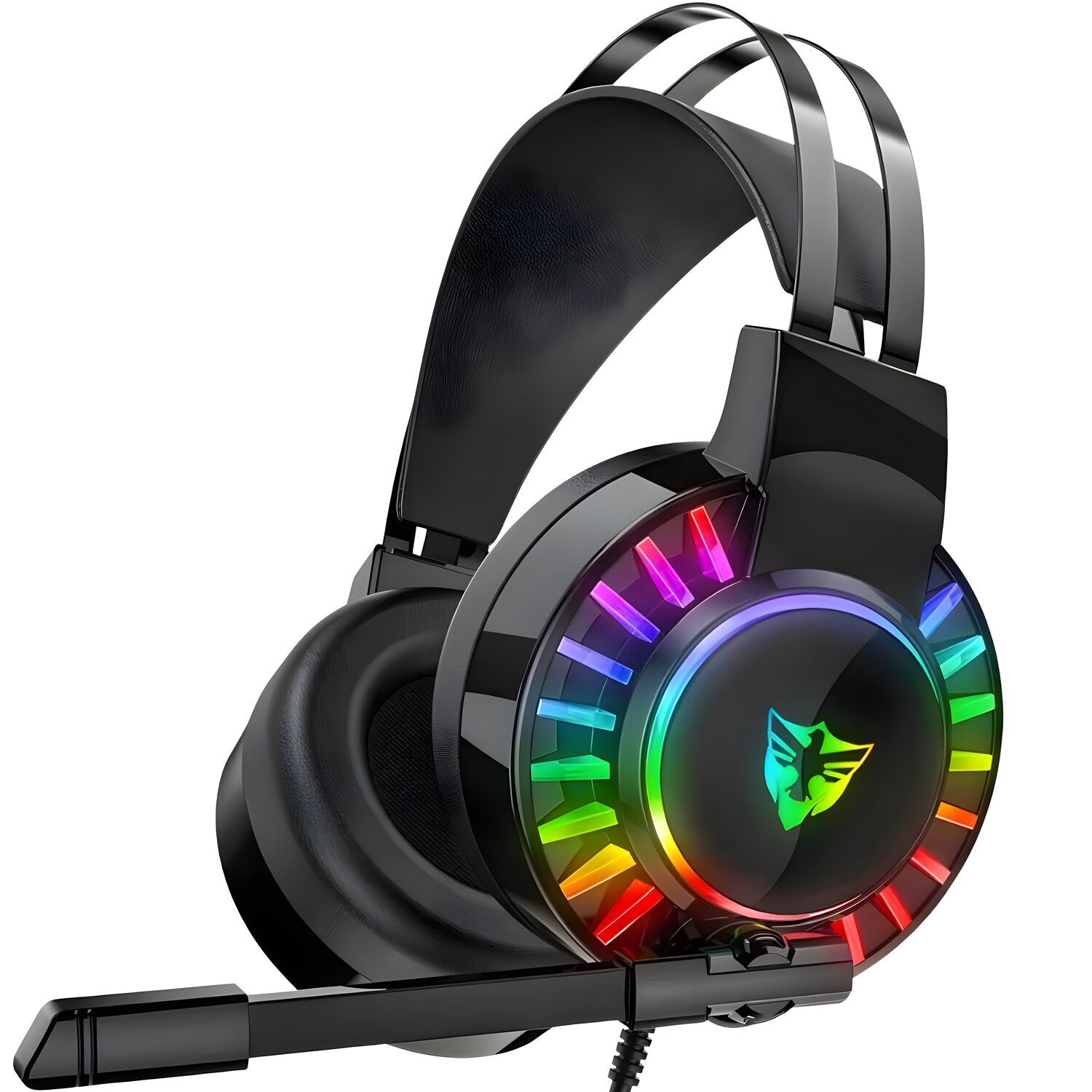 Igraće slušalice 7.1 s RGB pozadinskim osvjetljenjem - Crna KP39106