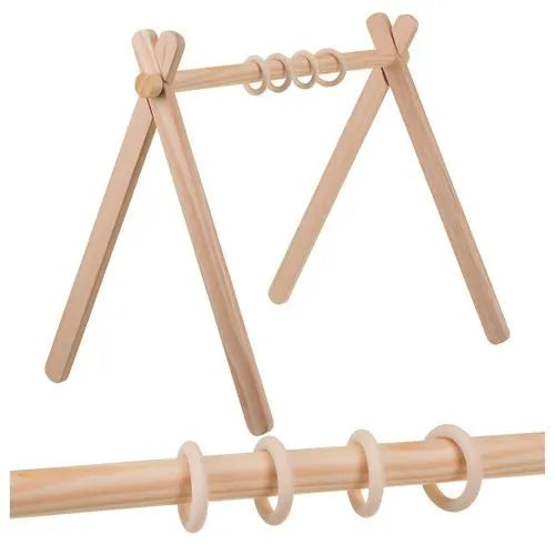 Drveni stalak za igru ​​beba (Baby Gym) - 64 × 43 × 52 cm , 0+, prirodno drvo