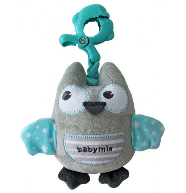BabyMix pliš glazbena Sova – grey&mint