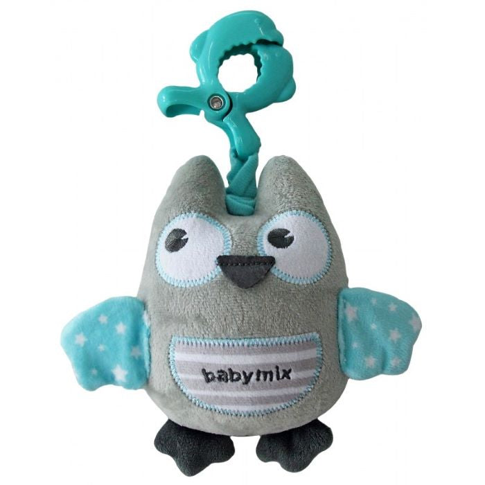 BabyMix pliš glazbena Sova – grey&mint