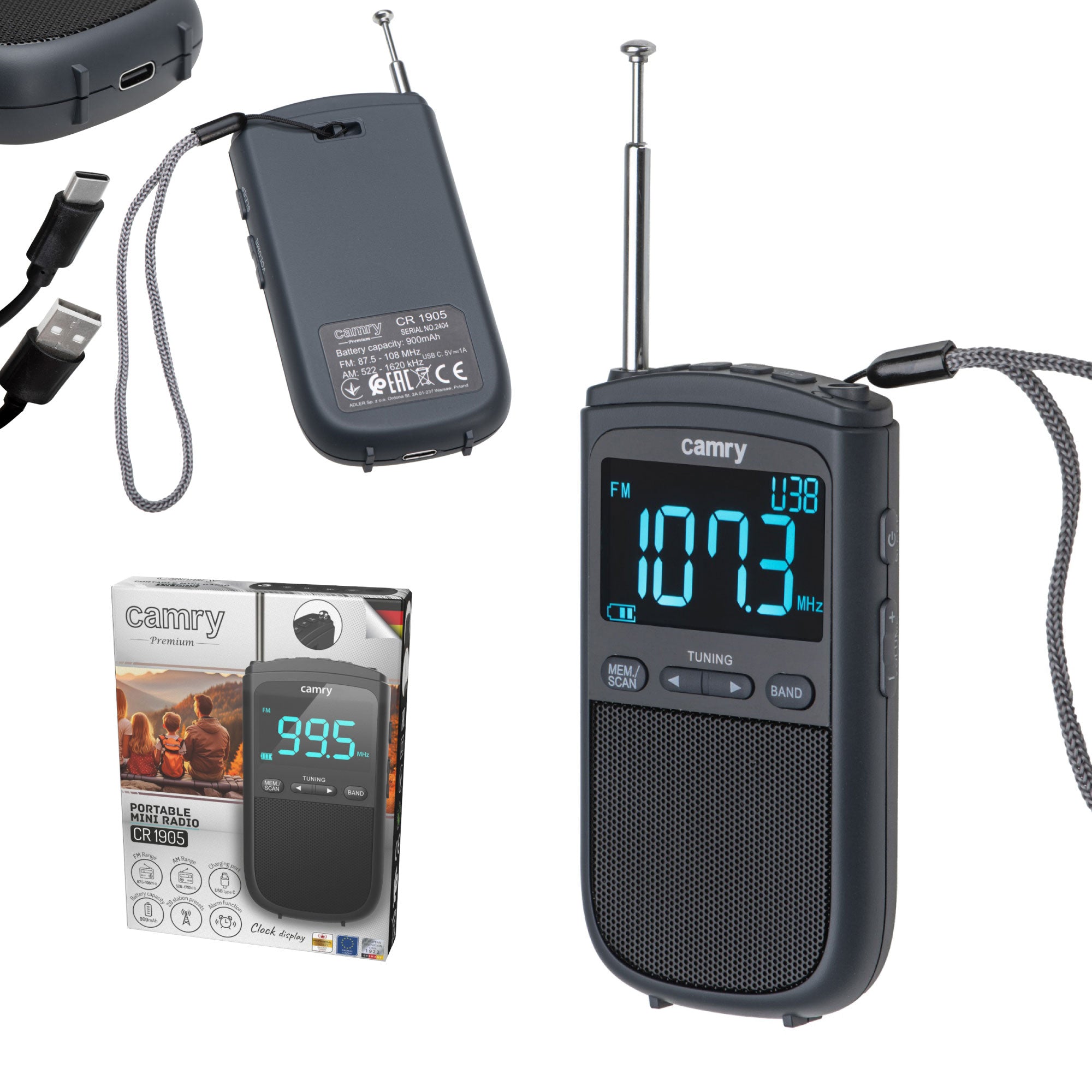 Prenosni mini radio USB Camry CR1905