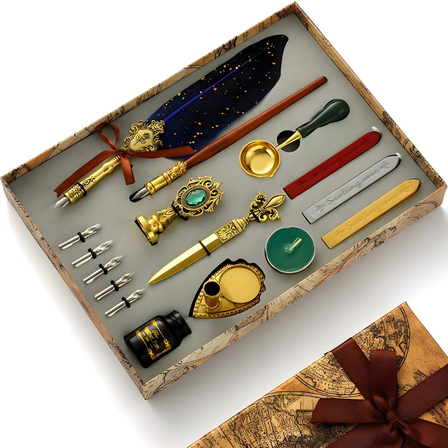Kaligrafski set s perom i pečatom KA-40062 - Plava KP40062