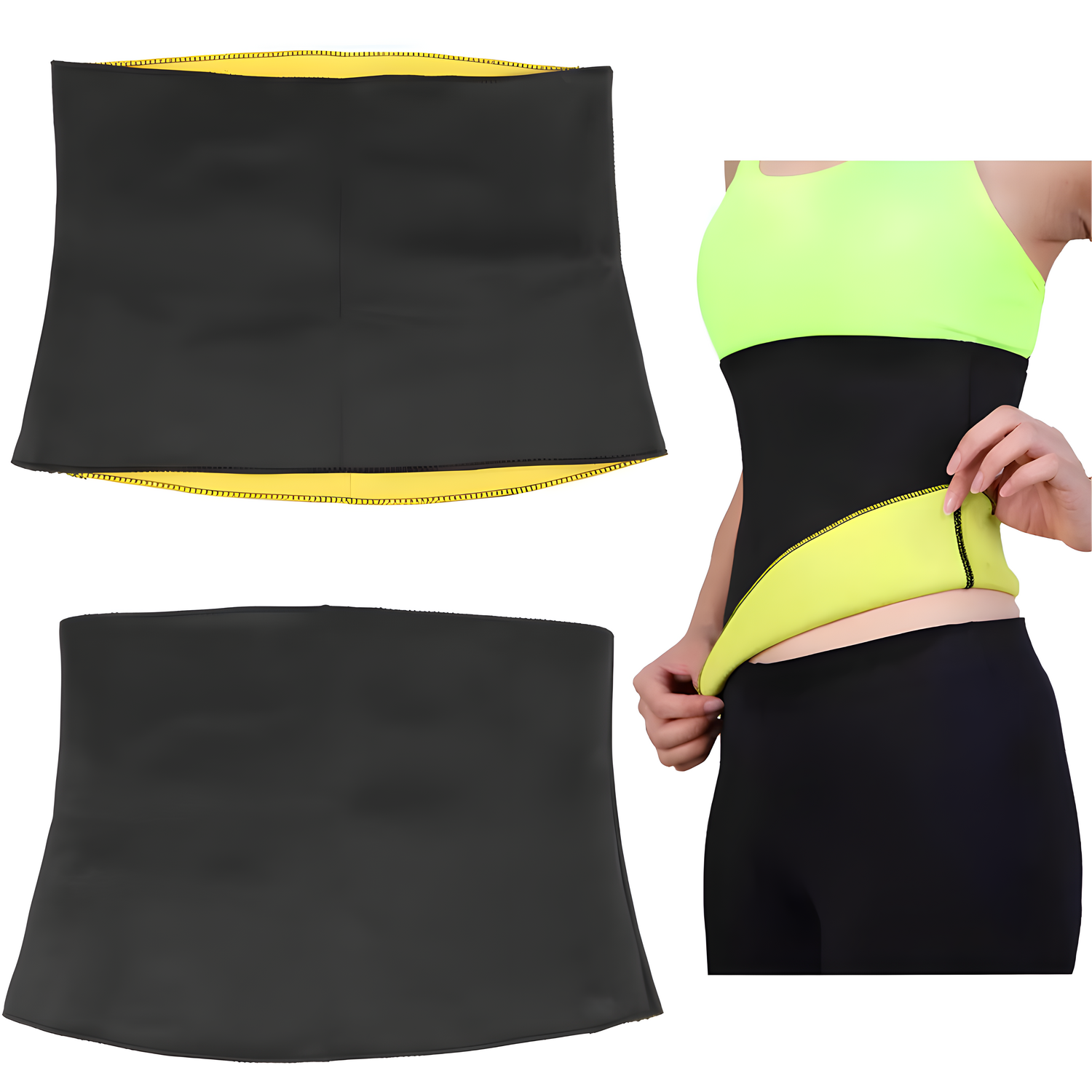 Neoprenski fitness pojas CO - 40432 - Crna / Žuta / M KP40432