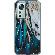 Silikonska maska Glam Feathers za Xiaomi 12 Pro 5G - Zelena KP40630