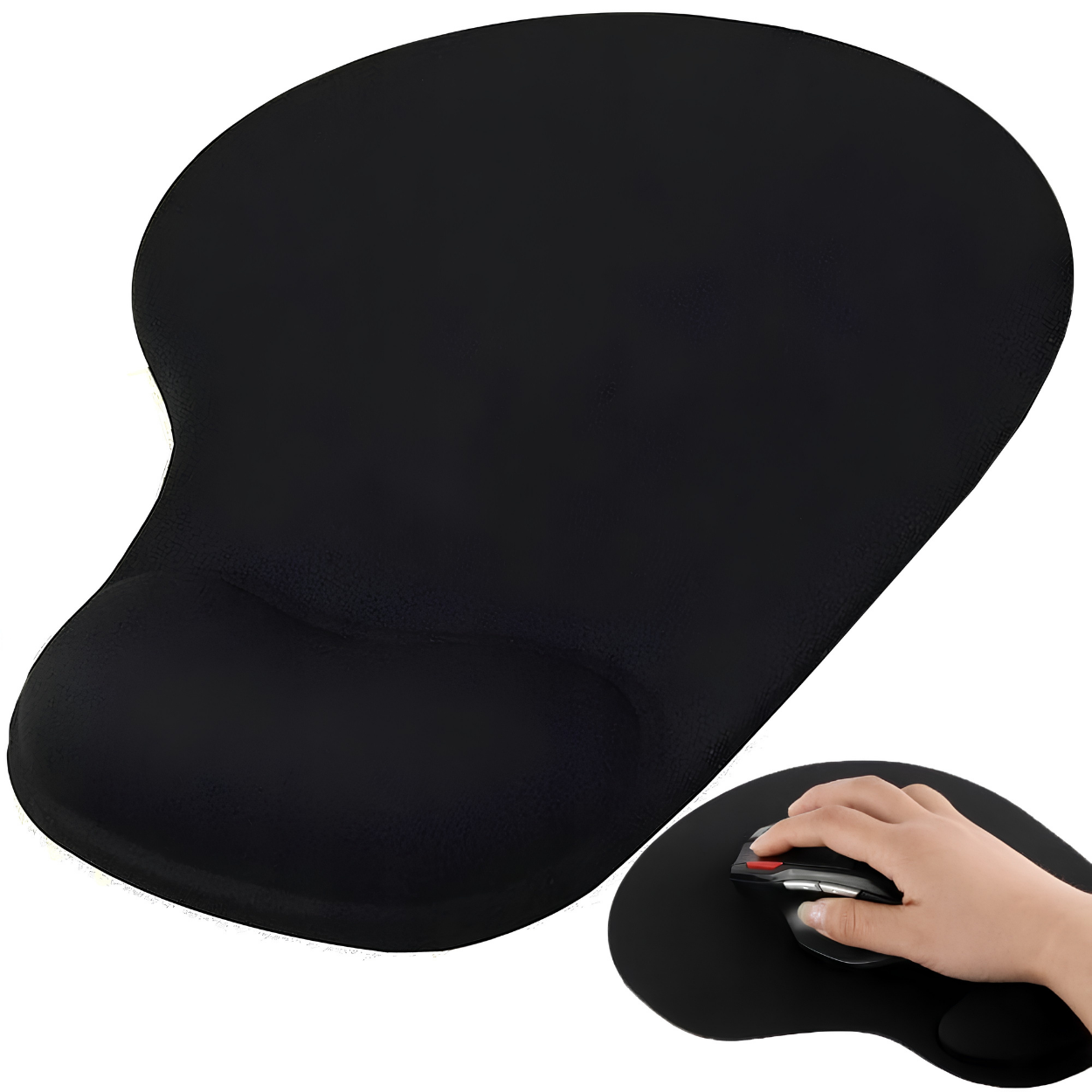 Ergonomska podloga za miš s gelovim naslonom UV - 40857 - Crna KP40857