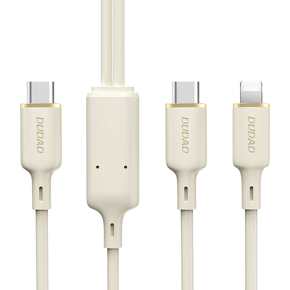 Kabel za punjenje Dudao L7SF 2u1 USB - C / USB - C / Lightning 100W 1,2m - Bež KP41394