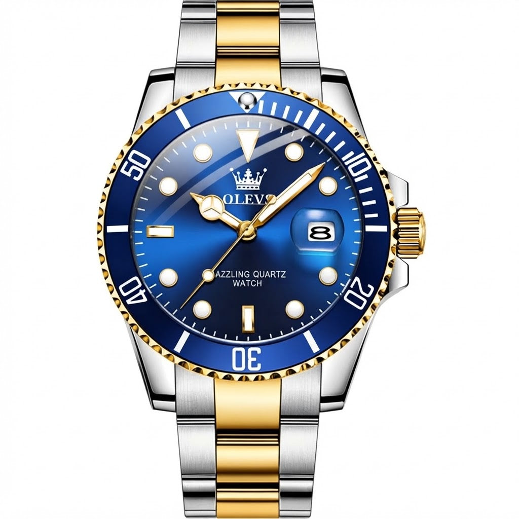 Muški Sat OLEVS DR - 41546 - Plavi / Zlatni / Srebrni KP41546