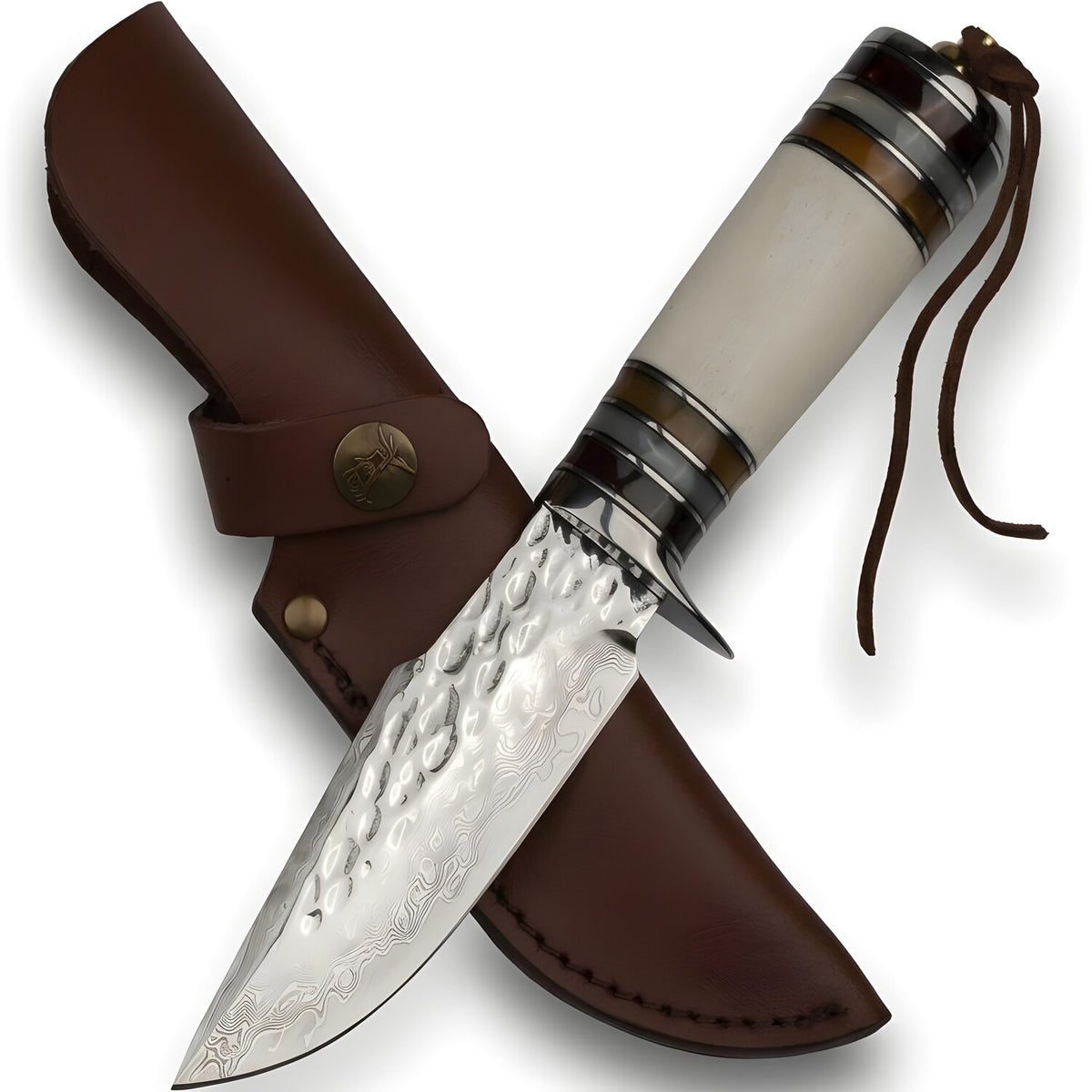 Damaščanski outdoor nož YD-42096 - Bijeli KP42096