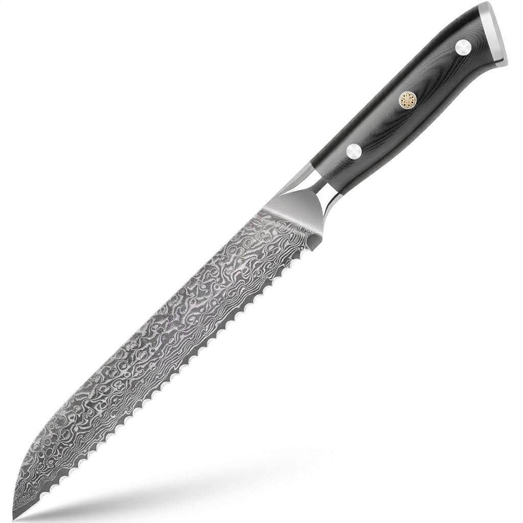 Damaščanski kuhinjski nož KX-42117 - Bread / Crni KP42117