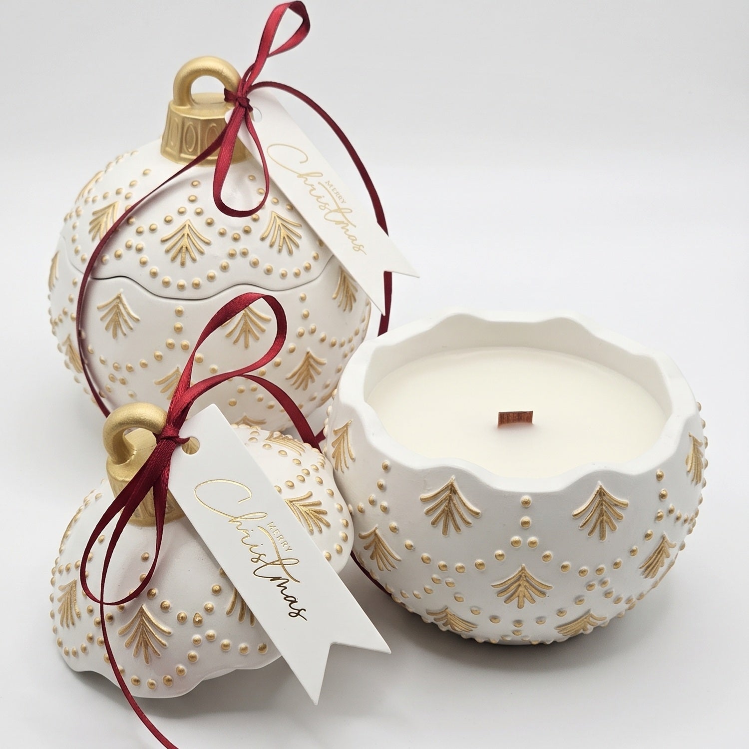 Svijeća Christmas Bauble Enchanted - Bijela / Zlatna / Zimska čarolija KP42145