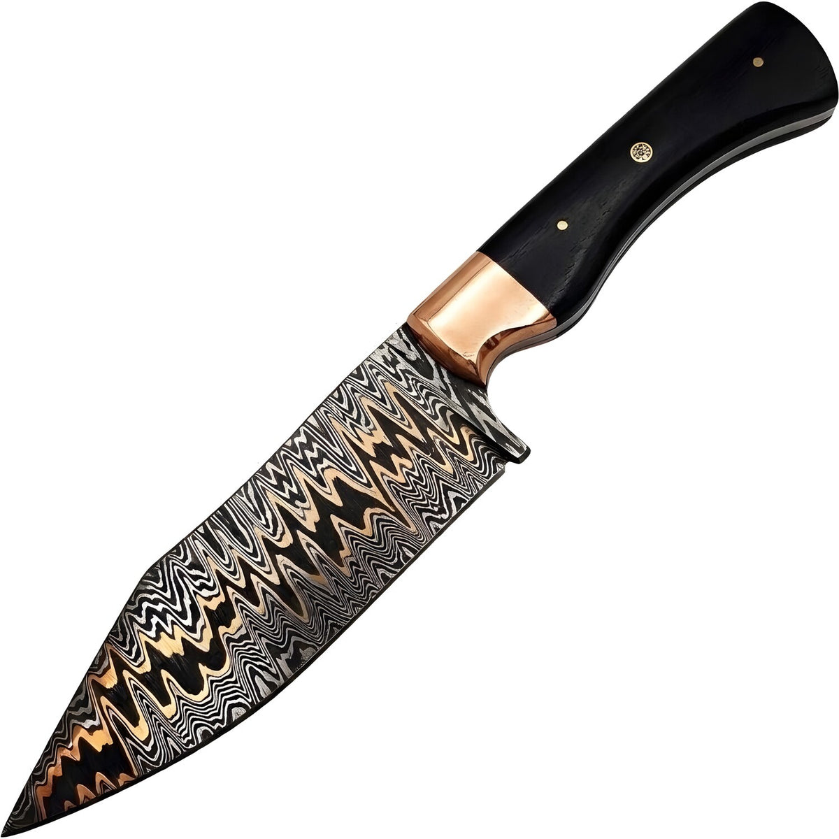 Damaščanski outdoor nož PW-42171 - Smeđi / Zlatni KP42171