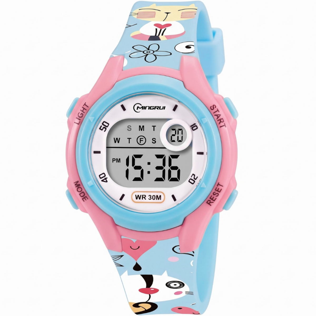 Dječji digitalni sat MINGRUI CU-41743 - Plavi / Ružičasti KP41743