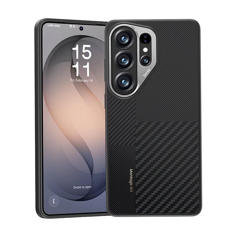 Benks Montage Magnetic Armor Pro Kevlar maska ​​s metalnim okvirom za Samsung Galaxy S26 Ultra crna