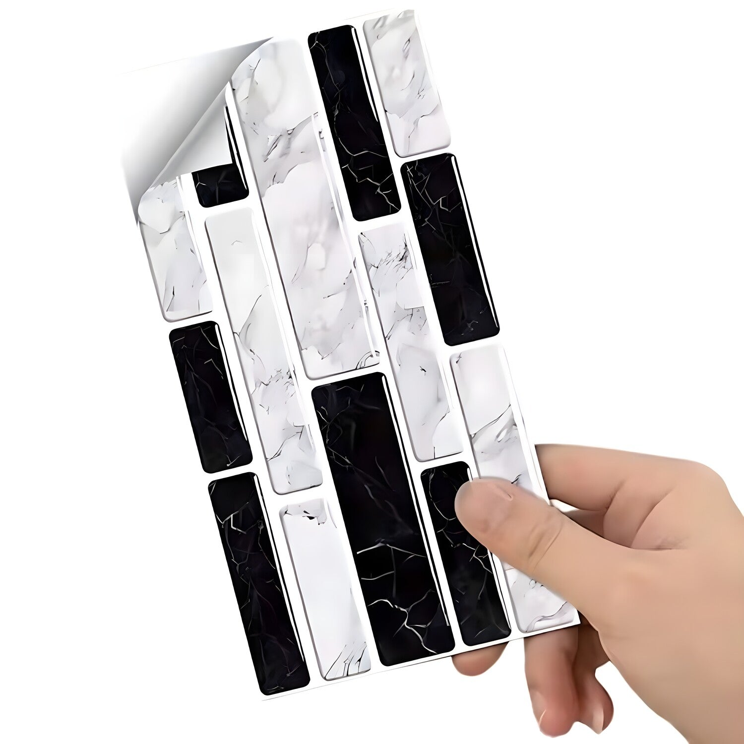 3D Tapeta Samolepljiva 24 kom - Bijela / Crna KP36856