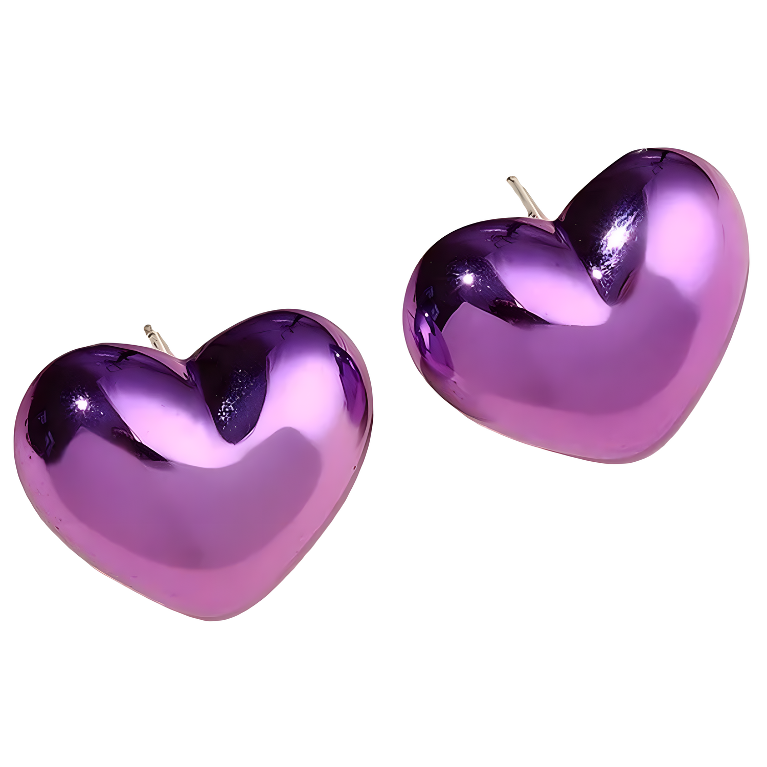 Naušnice AD-33379 - Heart/Ljubičasta KP33379