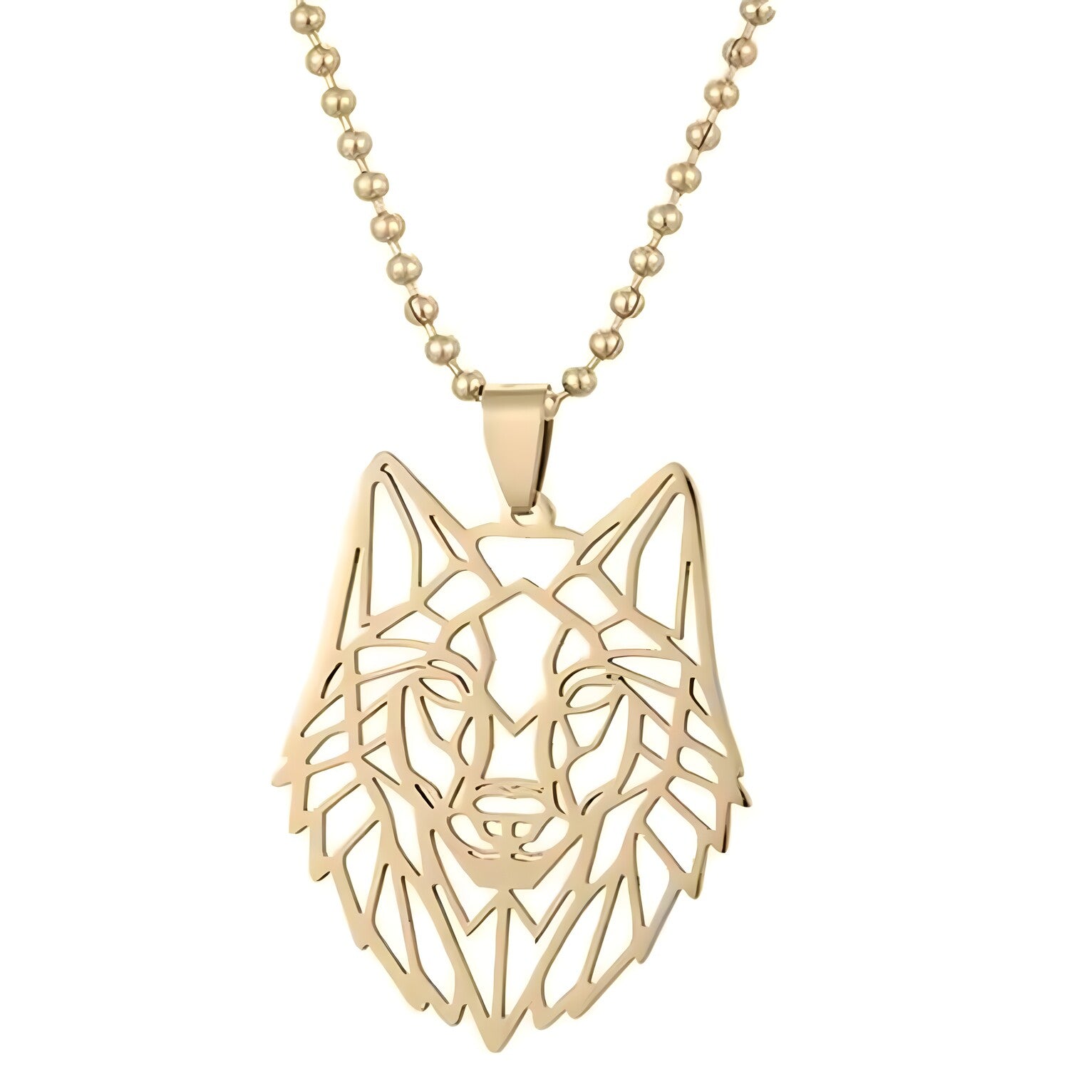 Ogrlica Hollow Wolf - Zlatna KP33461