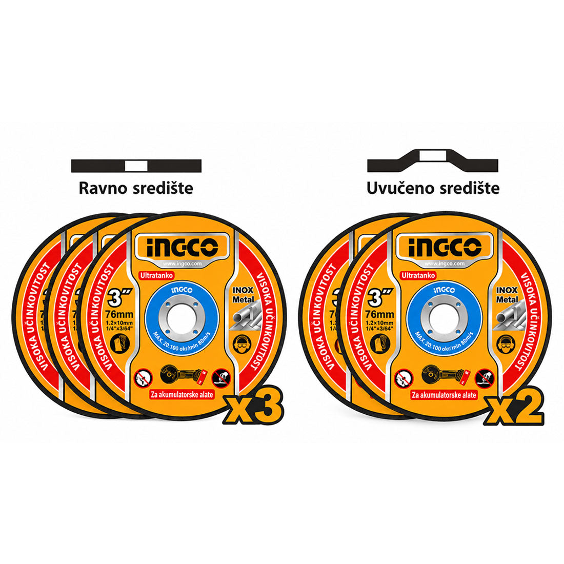Rezne i brusne ploče za metal 76x1.2 5kom set MCD303768