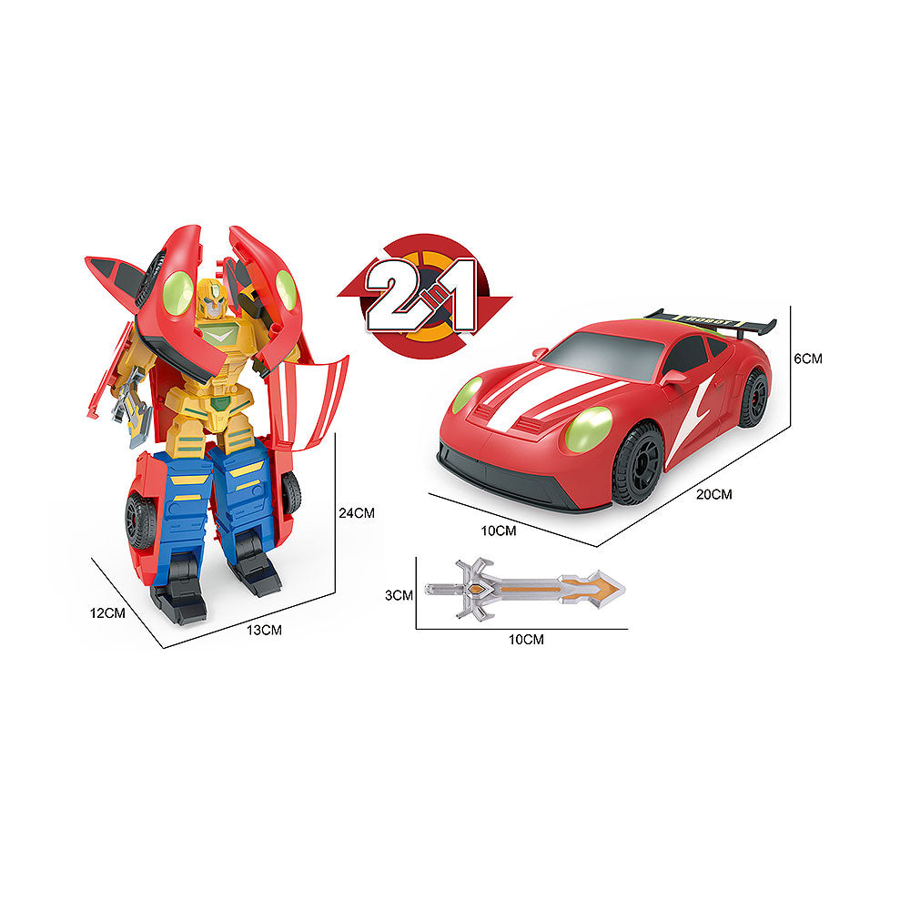 Robot Transform Battle Car – automobil i robot u jednom Crvena