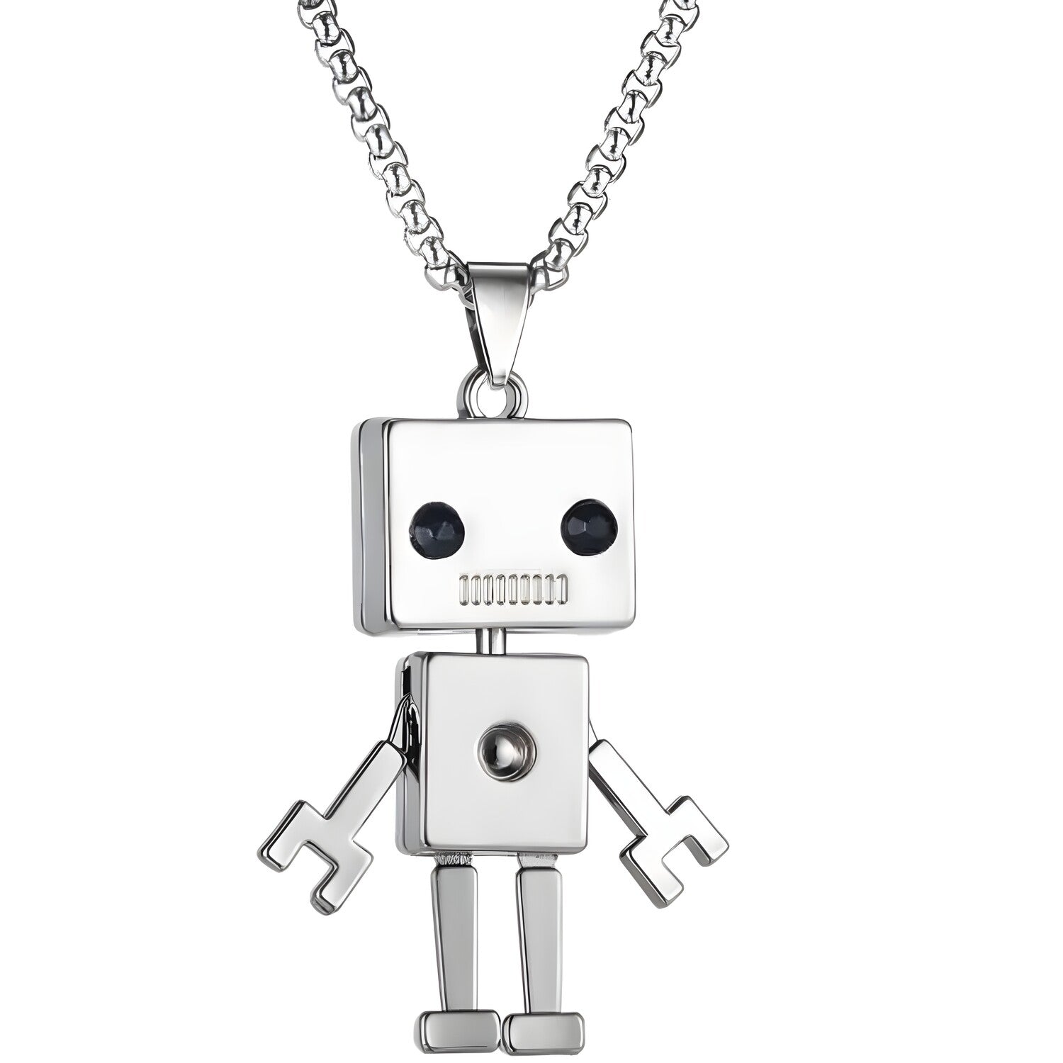 Ogrlica Robot - Srebrna KP34233